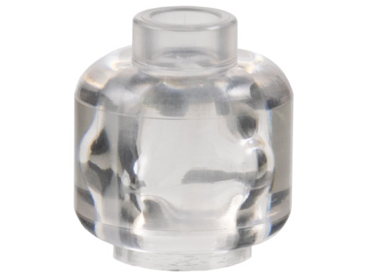 Trans-Clear Minifigure, Head (Plain)