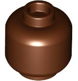 Reddish Brown Minifigure, Head (Plain)