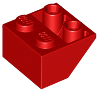 Red Slope, Inverted 45 2 x 2 with Flat Bottom Pin