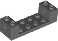 Dark Bluish Gray Technic, Brick 2 x 6 x 1 1/3 with Axle Holes and Bottom Stud Holders