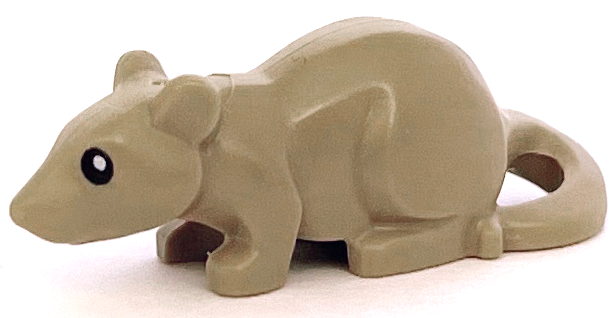 Dark Tan Rat / Mouse with Black Eyes Pattern