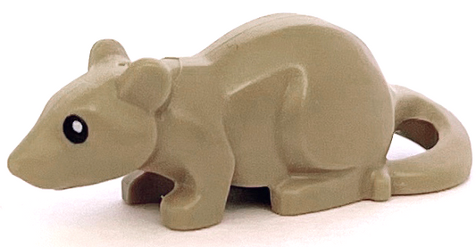 Dark Tan Rat / Mouse with Black Eyes Pattern