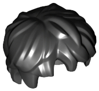 Black Minifigure, Hair Thick and Messy