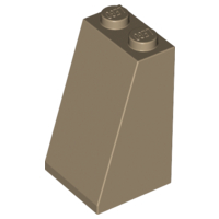Dark Tan Slope 75 2 x 2 x 3 - Solid Studs
