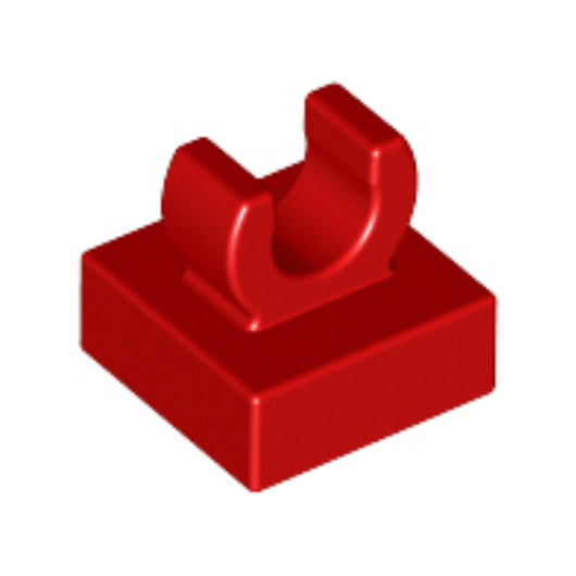 Red Tile, Modified 1 x 1 with Open O Clip
