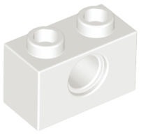 White Technic, Brick 1 x 2 with Hole
