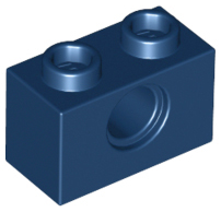 Dark Blue Technic, Brick 1 x 2 with Hole