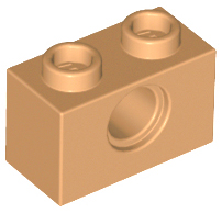 Medium Nougat Technic, Brick 1 x 2 with Hole