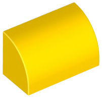 Yellow Slope, Curved 1 x 2 with Bottom Stud Holder