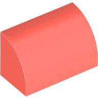 Coral Slope, Curved 1 x 2 with Bottom Stud Holder