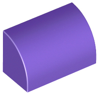 Dark Purple Slope, Curved 1 x 2 with Bottom Stud Holder