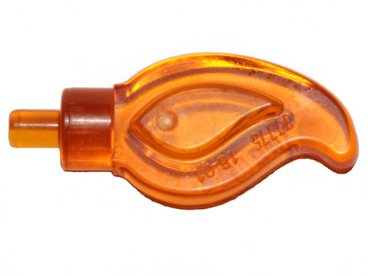 Trans-Orange Wave Rounded Straight Single with Small Pin End (Candle Flame)