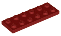 Dark Red Plate 2 x 6