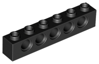 Black Technic, Brick 1 x 6 with Holes