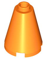 Orange Cone 2 x 2 x 2 - Open Stud
