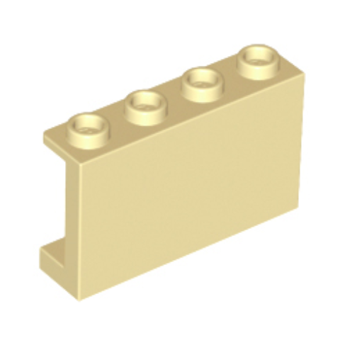 Tan Panel 1 x 4 x 2 with Side Supports - Hollow Studs