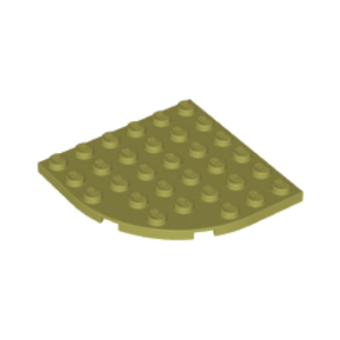 Olive Green Plate, Round Corner 6 x 6
