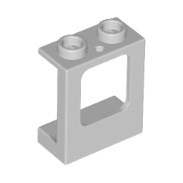 Light Bluish Gray Window 1 x 2 x 2 Plane, Single Hole Top and Bottom for Glass