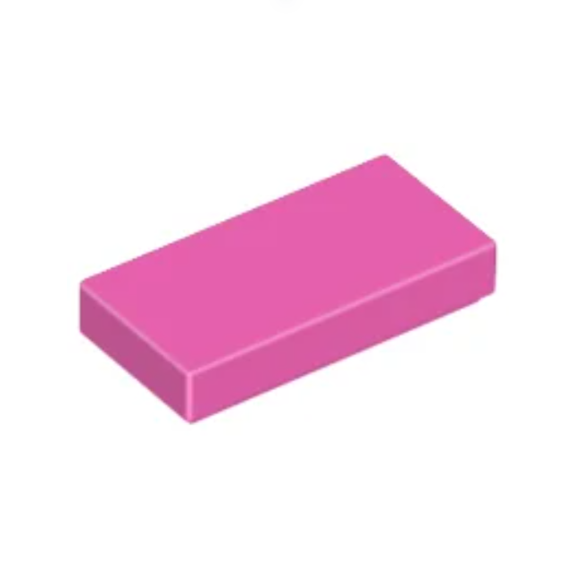Dark Pink Tile 1 x 2