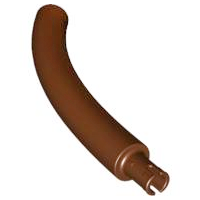 Reddish Brown Dinosaur Tail / Neck Middle Section with Bar Hole and Technic Pin