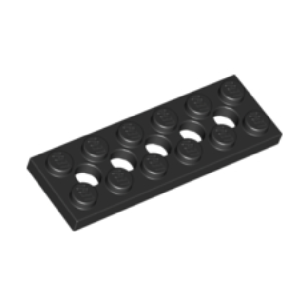 Black Technic, Plate 2 x 6 with 5 Holes