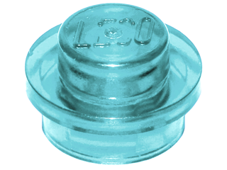 Trans-Light Blue Plate, Round 1 x 1