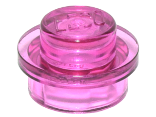 Trans-Dark Pink Plate, Round 1 x 1