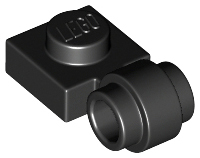 Black Plate, Modified 1 x 1 with Light Attachment - Thick Ring