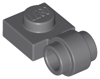 Dark Bluish Gray Plate, Modified 1 x 1 with Light Attachment - Thick Ring