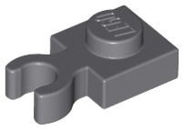 Dark Bluish Gray Plate, Modified 1 x 1 with Open O Clip Thick (Vertical Grip)
