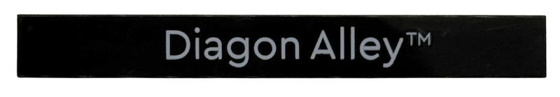 Black Tile 1 x 8 with White 'Diagon Alley' Pattern