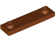 Reddish Brown Plate, Modified 1 x 4 with 2 Studs with Groove