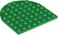 Green Plate, Round 8 x 8 Rounded End