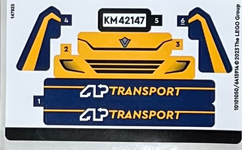 Sticker Sheet for Set 42147 - (10101050/6415914)