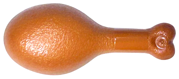 Dark Orange Turkey Drumstick, 22mm with Oval Opening on Back