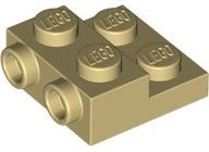 Tan Plate, Modified 2 x 2 x 2/3 with 2 Studs on Side - Hollow Bottom Tube