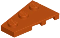 Dark Orange Wedge, Plate 3 x 2 Left