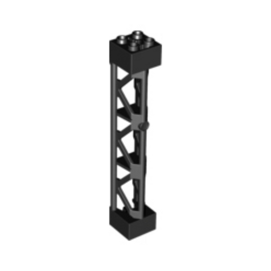 Black Support 2 x 2 x 10 Girder Triangular Vertical - Type 4 - 3 Posts, 3 Sections