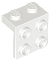 White Bracket 1 x 2 - 2 x 2