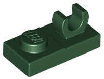 Dark Green Plate, Modified 1 x 2 with Open O Clip on Top