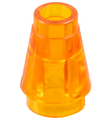 Trans-Orange Cone 1 x 1 with Top Groove