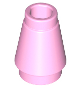 Bright Pink Cone 1 x 1 with Top Groove