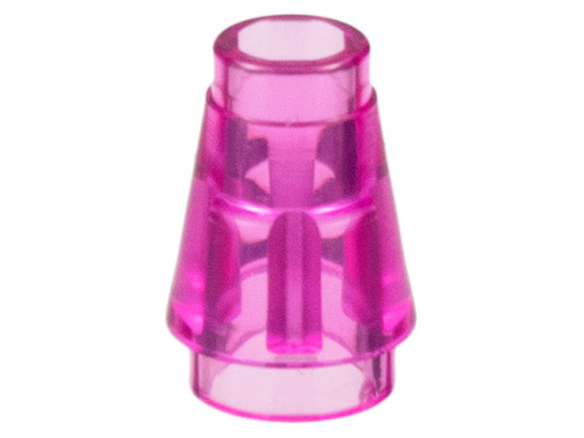 Trans-Dark Pink Cone 1 x 1 with Top Groove