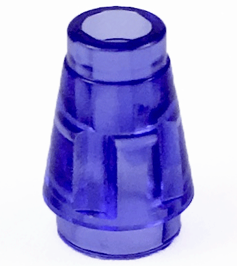 Trans-Purple Cone 1 x 1 with Top Groove