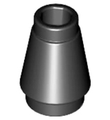Black Cone 1 x 1 with Top Groove