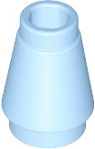 Bright Light Blue Cone 1 x 1 with Top Groove