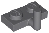 Dark Bluish Gray Plate, Modified 1 x 2 with Bar Arm Up (Horizontal Arm 5mm)