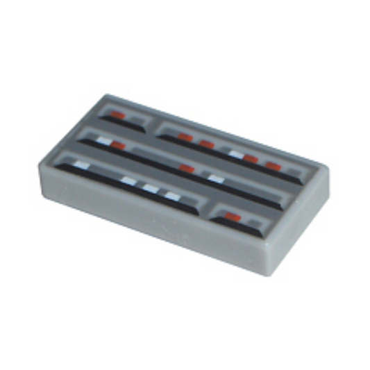 Light Bluish Gray Tile 1 x 2 with SW Computer Pattern