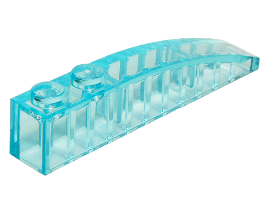 Trans-Light Blue Slope, Curved 6 x 1 with 2 Studs
