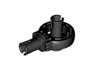 Black Technic Rotation Joint Ball Loop with 2 Perpendicular Pins with Friction